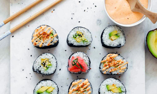 Avocado Sushi Plate